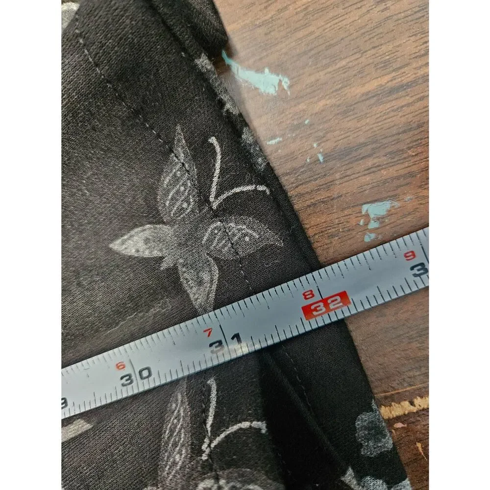 Sag Harbor Black Maxi Skirt Size Small Gray Floral - Picture 6 of 6